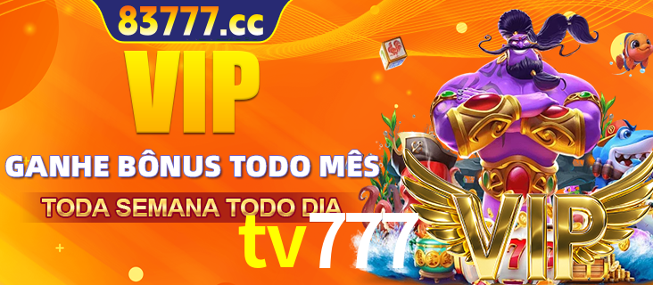 Banner promocional do tv777 oferecendo 100% de recompensas adicionais contínuas para quem fizer o login diário (Daily sign-in), com um mascote de coelho.