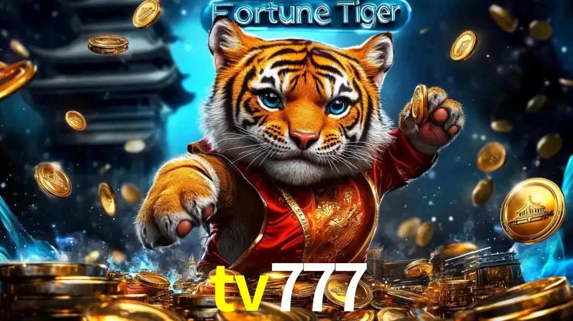 Imagem promocional do jogo de slot Fortune Tiger, com um tigre majestoso em traje tradicional cercado por uma fortuna em moedas de ouro, disponível agora no cassino tv777.